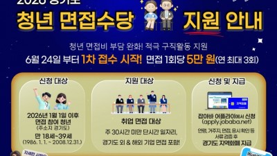 경기도 '청년면접수당' 1차 접수…최대 15만원 지원